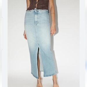 Maxi denim skirt, made in Italy